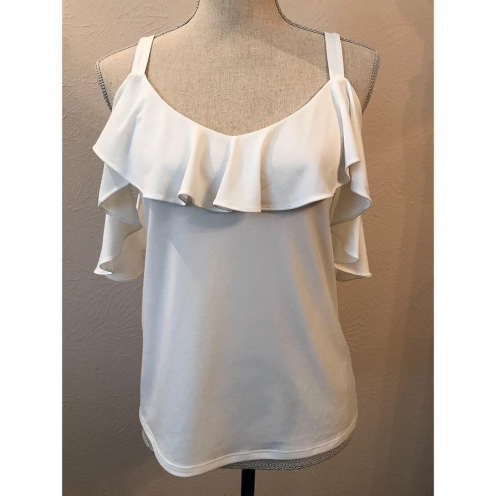 Express cold shoulder ruffle top